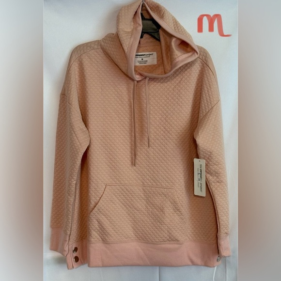 The Sweatshirt Project Tops - Blush Quilted Hoodie with Cozy Hood